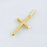 Pendant Cross Stripes Spiral 0.85 g / 1 1/4 in Yellow Gold 18K