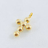 Dije Cruz Esferas Consecutivas 0.7gr / 3/4 in / Oro Amarillo 18K *