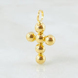 Dije Cruz Esferas Consecutivas 0.75gr / 3/4 in / Oro Amarillo 18K *