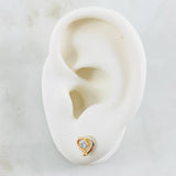 Stud Earrings Heart Silhouette 0.85gr / 7mm Yellow Gold 18K ©