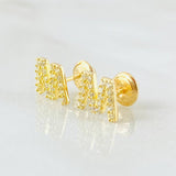 Stud Earrings Letter M 1.3gr / 18K Yellow Gold *