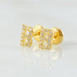 Stud Earrings Letter B 0.8gr / 18K Gold +0$