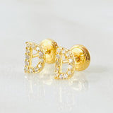Stud Earrings Letter D 0.75gr / 18K Gold +0$