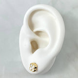 Topos Trebol VCyA 0.9gr / 7mm Nacar Blanco Punteado Oro Amarillo 18K