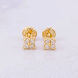 Topos Estrella Diamantes 14pts 1.15g / in / 4.4mm Oro Amarillo 18K