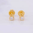 Stud Earrings Four Claws Diamond 20pts 0.9g / in / 3.4mm Yellow Gold 18K