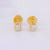 Stud Earrings Four Prongs Diamond 19pts 0.9g / in / 3.5mm Yellow Gold 18K