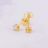 Topos Cuatro Garras Diamante 21pts 0.9g / in / 3.7mm Oro Amarillo 18K