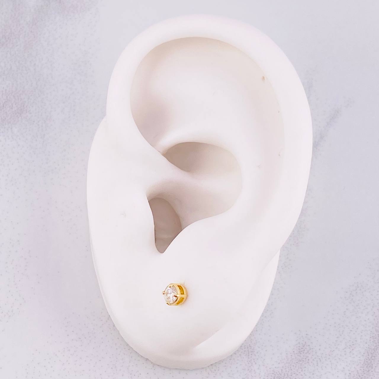 Stud Earrings Four Claws Diamond 20pts 0.9g / in / 3.4mm Yellow Gold 18K