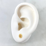 Topos Flor Octagonal 0.7gr / 7mm Circones Fucsias Oro Amarillo 18K ©