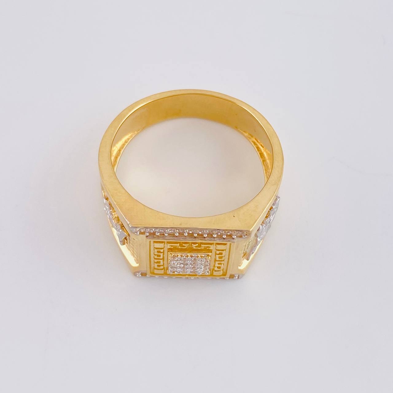 Saint Michael Archangel Ring 11.75g / Size 11 1/4 Two-Tone Yellow White Gold 18K