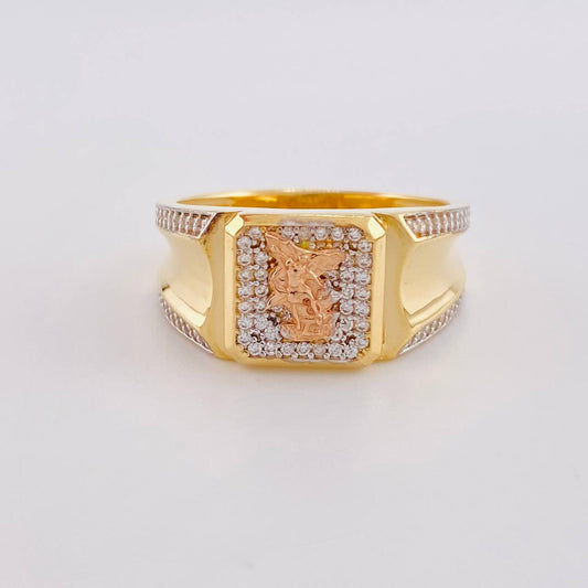Anillo San Miguel Arcángel 9.3g / T11 3/4 Tres Oros 18K