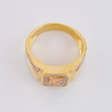 Saint Michael Archangel Ring 9.3g / Size 11 3/4 Three Golds 18K