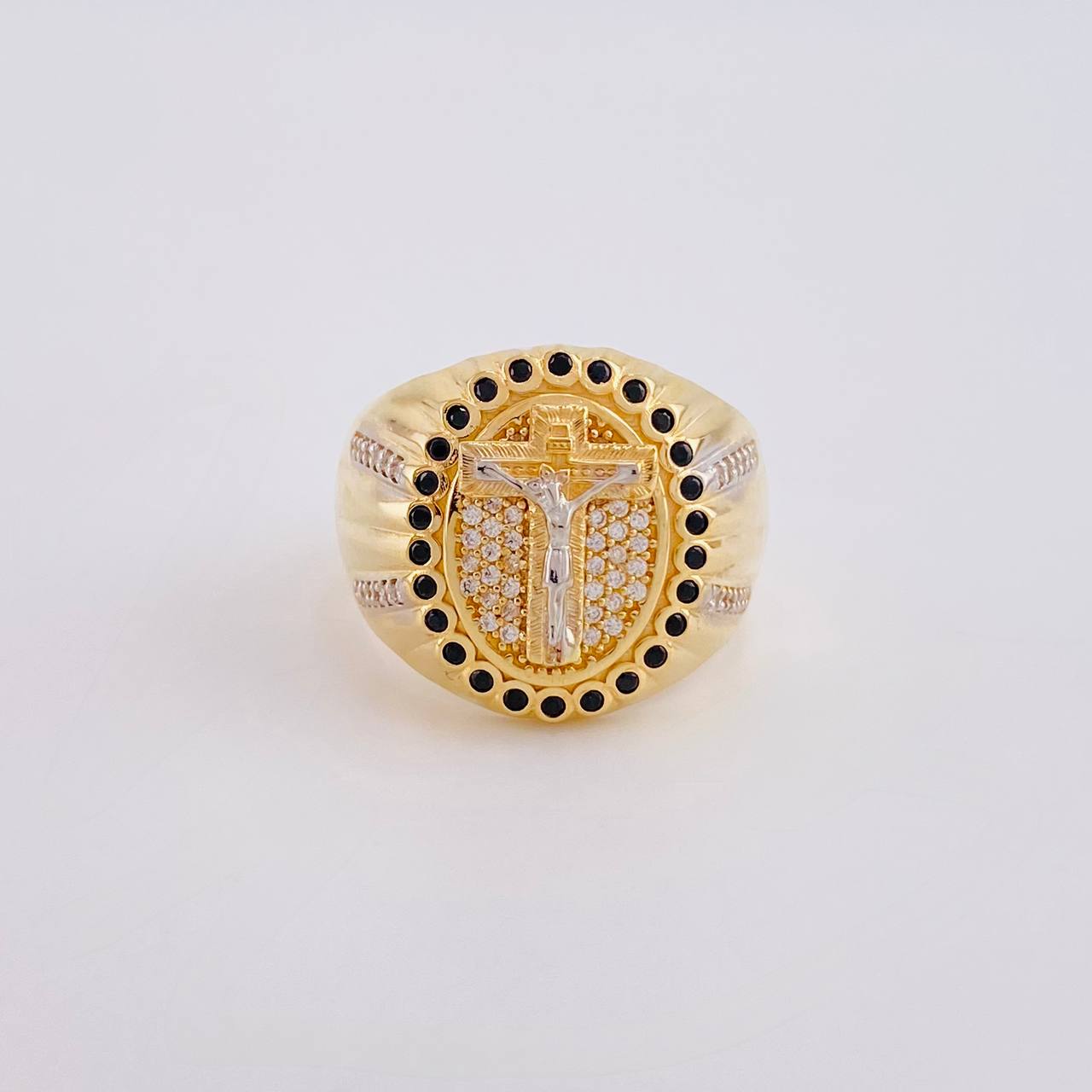 Anillo Inri 10g / T10 Dos Oros Amarillo Blanco 18K