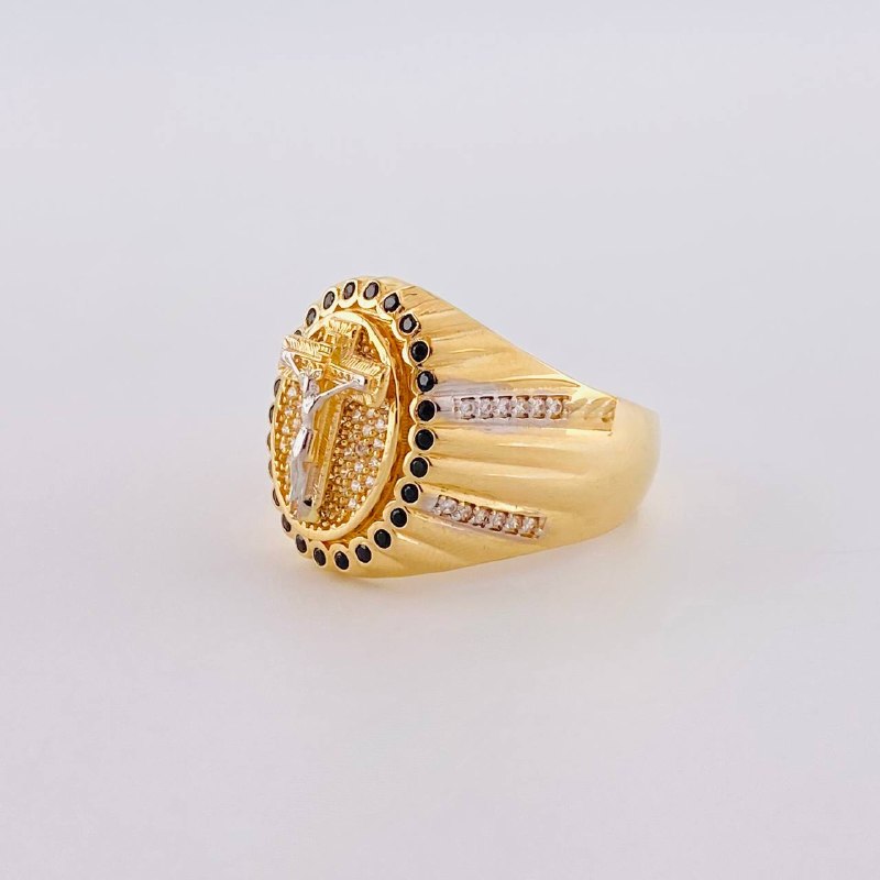 Anillo Inri 10g / T10 Dos Oros Amarillo Blanco 18K