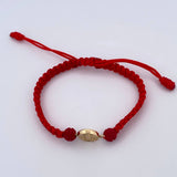 Pulsera Tejida Roja San Benito 0.7gr / Oro Amarillo 18K $