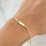 Bracelet Rectangular Plate 1.75gr / 16cm / Yellow Gold +1 18K