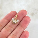 Dije Rostro Oso 1.9gr / 1.8cm / Cricones Azules Blancos Dos Oros Amarillo Blanco 18K