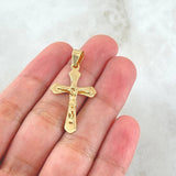 Dije Cruz Cristo 2.35gr / 3.7cm / Punteado Oro Amarillo 18K