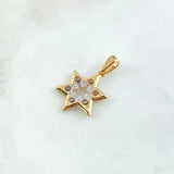 Pendant Star 2.5gr / 2.8cm / White Cricones Screws Yellow Gold 18K