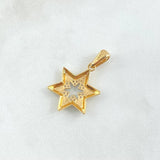 Pendant Star 2.5gr / 2.8cm / White Cricones Screws Yellow Gold 18K