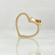 Dije Silueta Corazon 1.6gr / 2.5cm / Cricones Blancos Oro Amarillo 18K