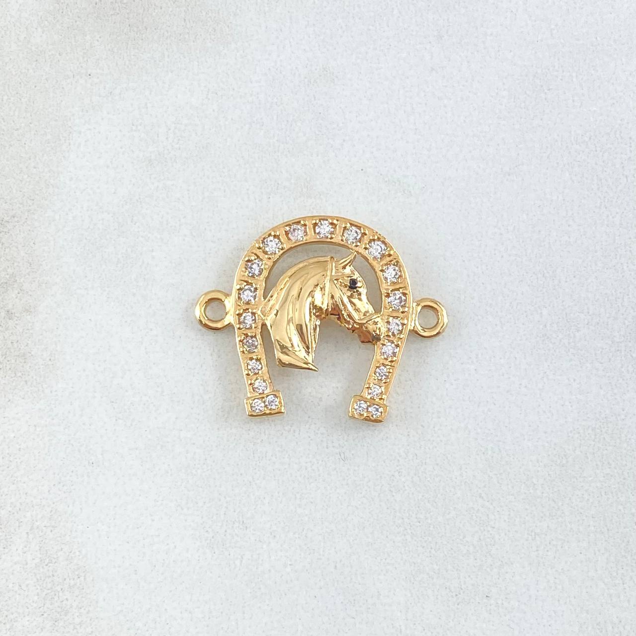 Herraje Herradura Caballo 2.65gr / 2.5cm / Circones Blancos Negro Oro Amarillo 18K