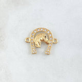 Herraje Herradura Caballo 2.65gr / 2.5cm / Circones Blancos Negro Oro Amarillo 18K