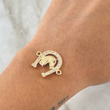 Herraje Herradura Caballo 2.65gr / 2.5cm / Circones Blancos Negro Oro Amarillo 18K