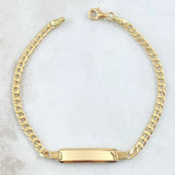 Pulso Cubano Placa Rectangular 3.85gr / 19cm / 3.4mm Oro Amarillo +0 18K *