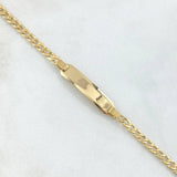 Pulso Cubano Placa Rectangular 3.85gr / 19cm / 3.4mm Oro Amarillo +0 18K *
