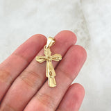 Pendant Cruz Cristo 2.9gr / 3.7cm / Edged Yellow Gold 18K