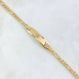Pulso Figaro Placa Rectangular Curva  3.5gr / 7 in / 3.3mm Oro Amarillo +1 18K