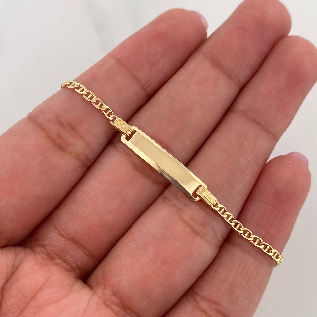 Baby Bracelet Ladder Rectangular Plate 1.65 g / 6 1/4 in / 1.9 mm Yellow Gold 18K