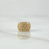 Charm Bulged Cylinder 0.95gr / 5mm White Zircons 18K Yellow Gold