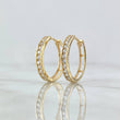 Candongas Carril 4.1gr / 2cm / Circones Blancos Oro Amarillo 18K