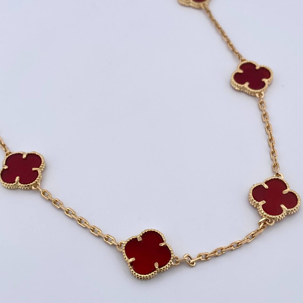 Classic Link Chain Trebol 30.4gr / 68.1cm / 2.1mm Agate Yellow Gold 18K &