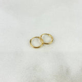 Candongas Aro Liso 0.35 g / 1/4 in Oro Amarillo 18K