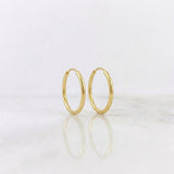 Hoop Earrings Smooth Ring 0.55 g / 1/2 in 18K Yellow Gold