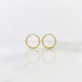 Hoop Earrings Smooth Ring 0.45 g / 1/2 in Yellow Gold 18K