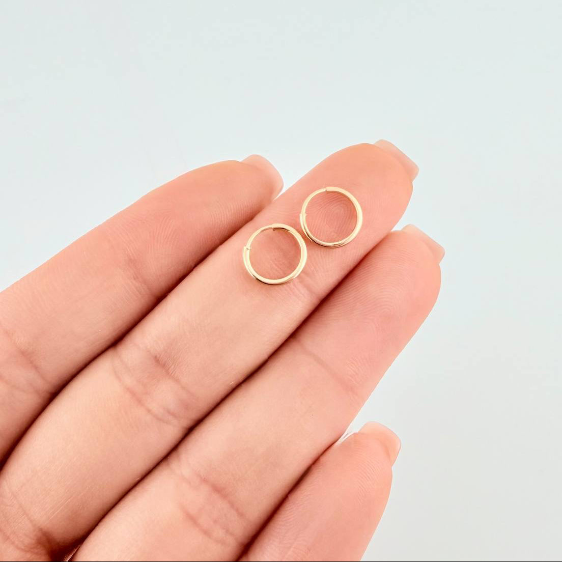 Candongas Aro Liso 0.35 g / 1/4 in Oro Amarillo 18K