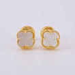 Topos Trébol Nacar Blanco 1.35 g / in / 6.3 mm Oro Amarillo 18K