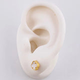 Topos Trébol Nacar Blanco 1.35 g / in / 6.3 mm Oro Amarillo 18K
