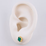 Clover Stud Earrings Green 1.3 g / in / 6.3 mm Yellow Gold 18K