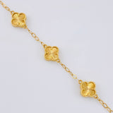 Pulso Trebol Nacar Blanco Diamantado 4.15gr / 7 3/4 in / 10mm Oro Amarillo Nac.Esp. 18K