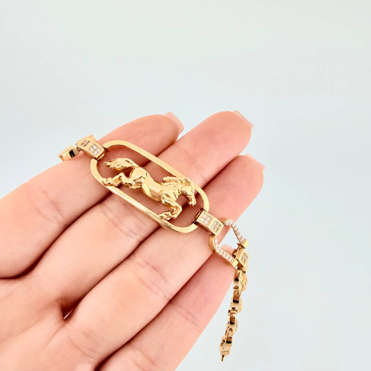 Pulso Caballo Herraduras 20gr / 8 3/4 in / 10mm Oro Amarillo Nac.Esp. 18K *