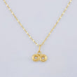 Set Mirror Flower Chain + Infinity Pendant / 1.1gr / 17 3/4 in 18K Yellow Gold