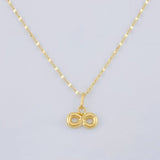 Mirror Flower Chain Set + Infinity Pendant / 1.1gr / 17 3/4 in 18K Yellow Gold