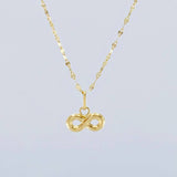 Mirror Flower Chain Set + Infinity Pendant / 1.1gr / 17 3/4 in 18K Yellow Gold