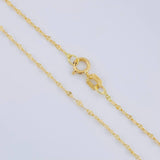 Set Mirror Flower Chain + Heart Pendant / 1.3gr / 19 3/4 in 18K Yellow Gold